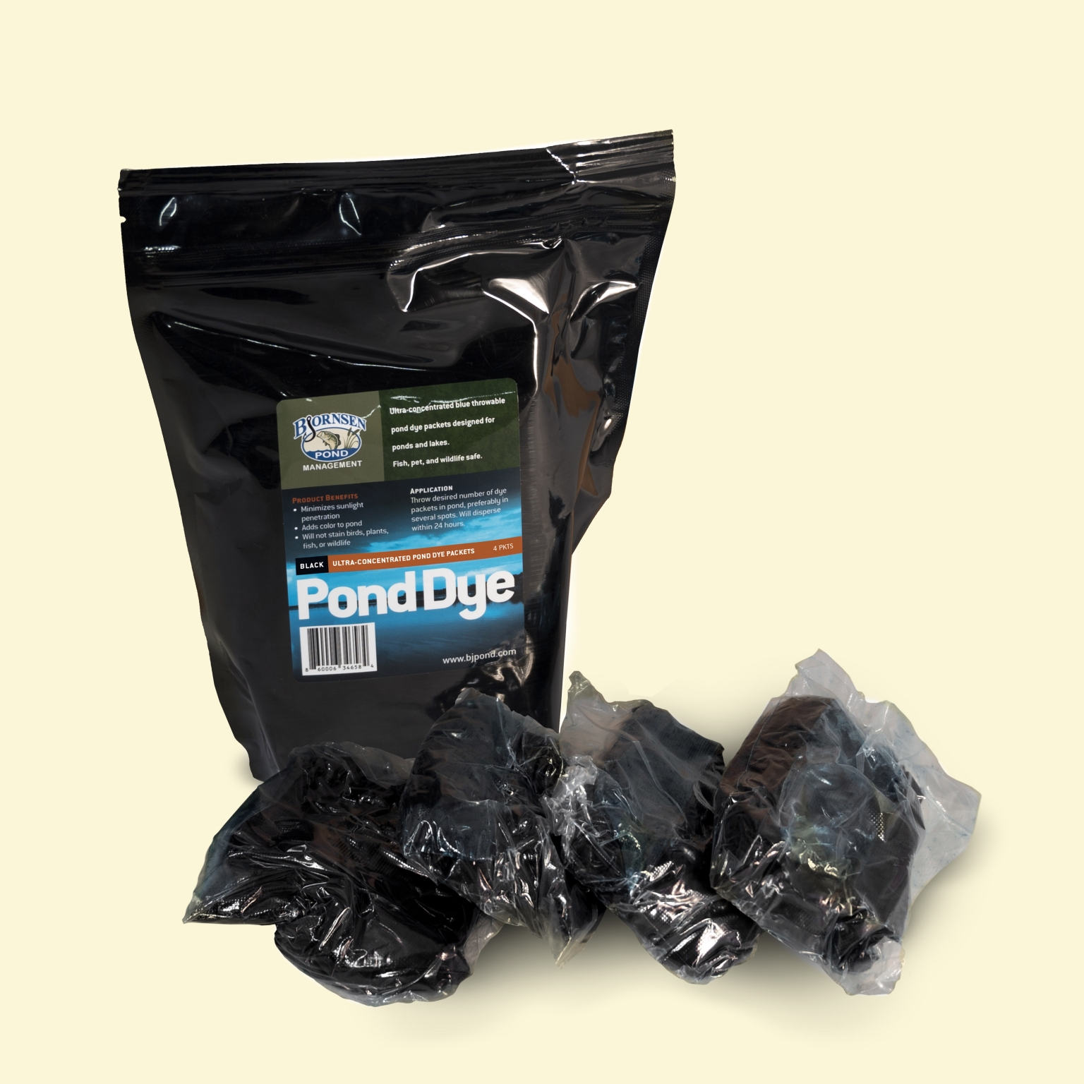 Black UltraConcentrated Pond Dye PacketsDry Bjornsen Pond Management