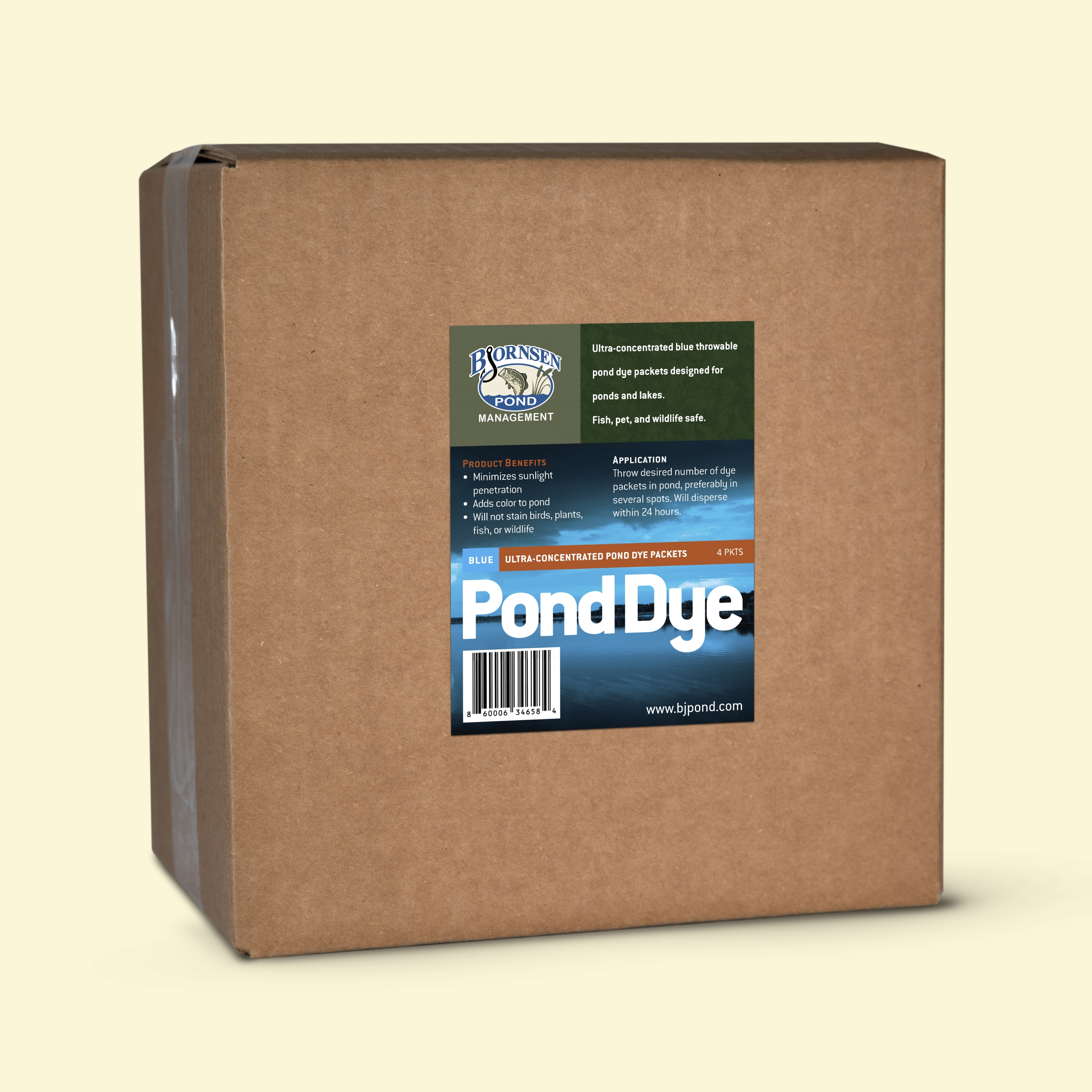 Blue Ultra-Concentrated Pond Dye Packets-Dry (5 pouches containing 20 total  packets) | Bjornsen Pond Management
