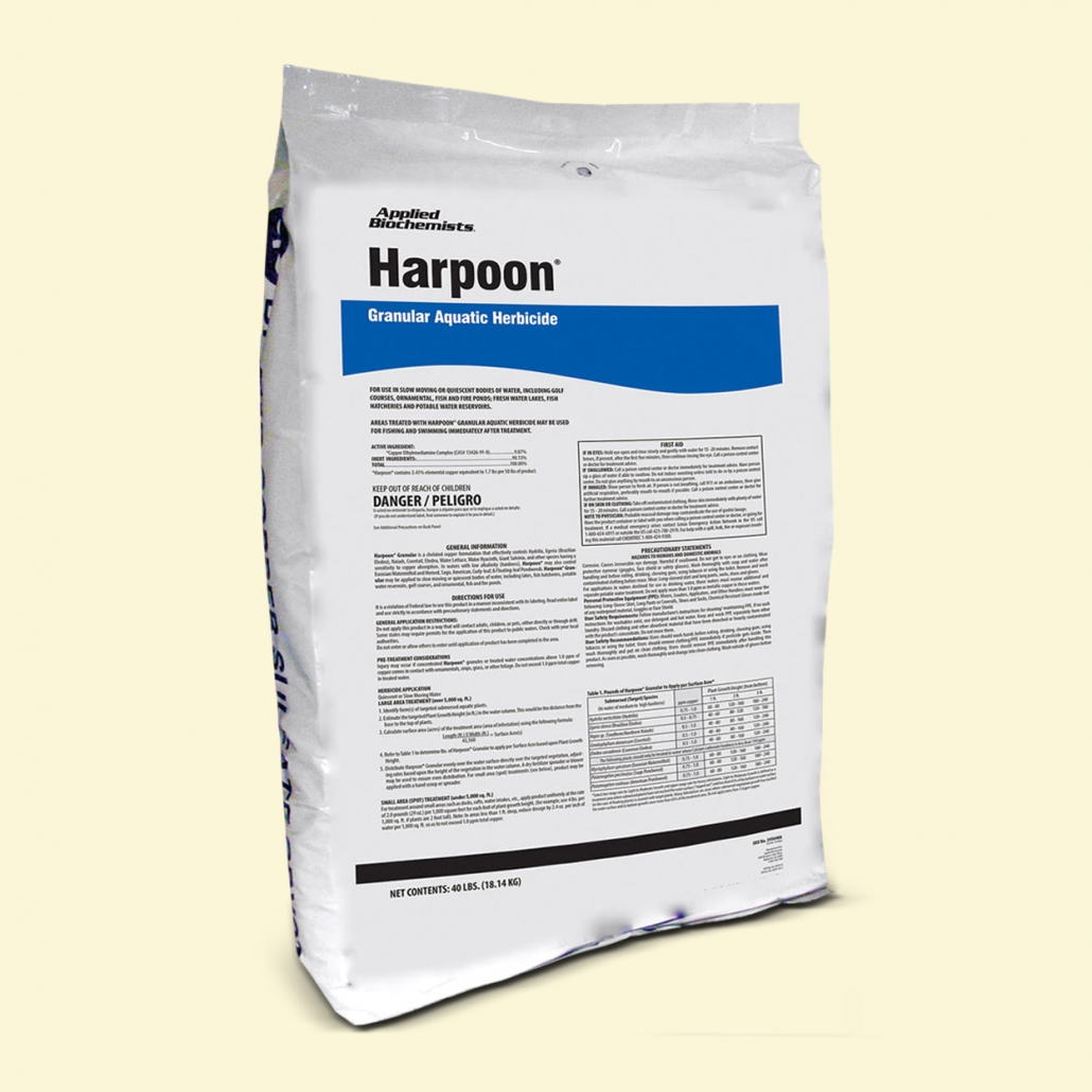 Harpoon Granular Aquatic Herbicide 40 Lb Bag Bjornsen Pond Management 6904