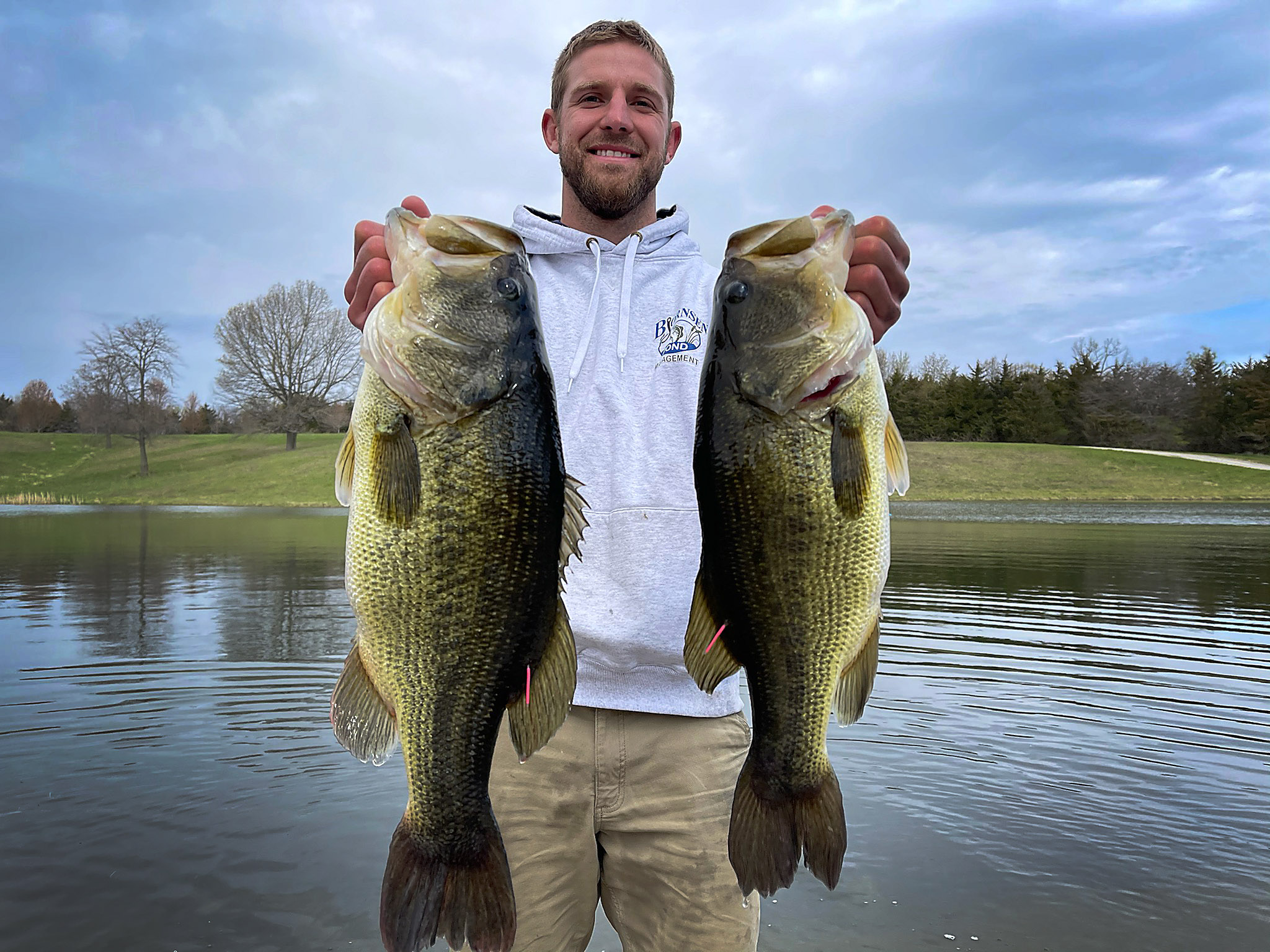 Wes Sleeper with 2 Largemouth Bass